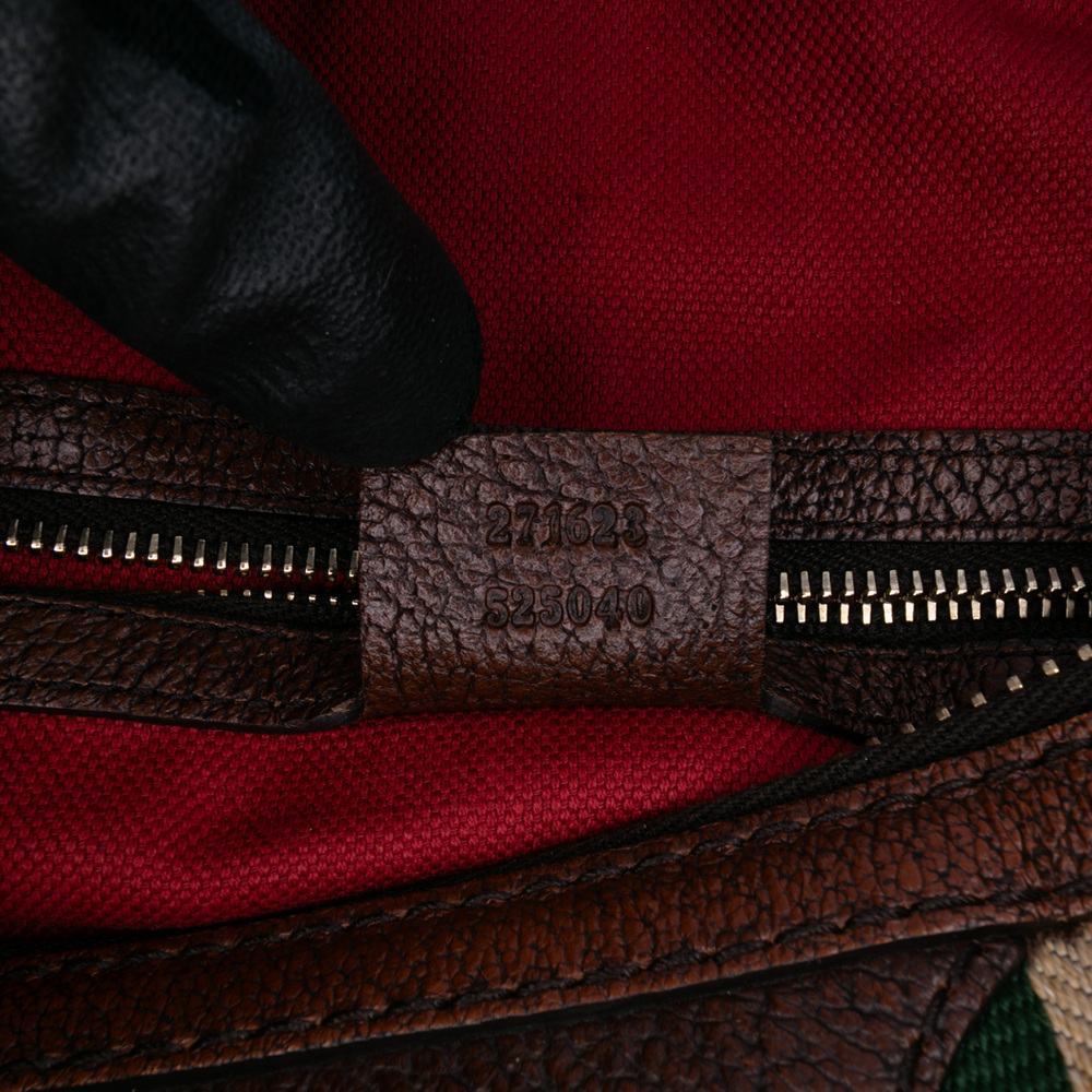 Pre-Loved Gucci Cotton Seventies Web Boston Bag - Picture 6 of 11